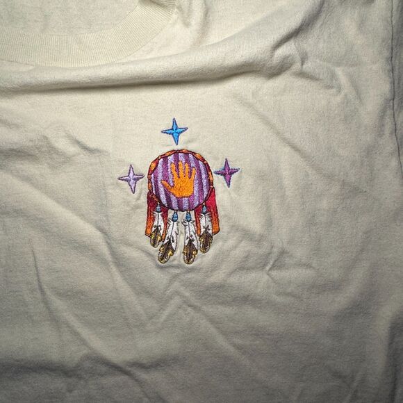 Size XL Vintage 90s Habitat Wilderness Dreamcatcher T-Shirt - Cream/Bone - Picture 2 of 3